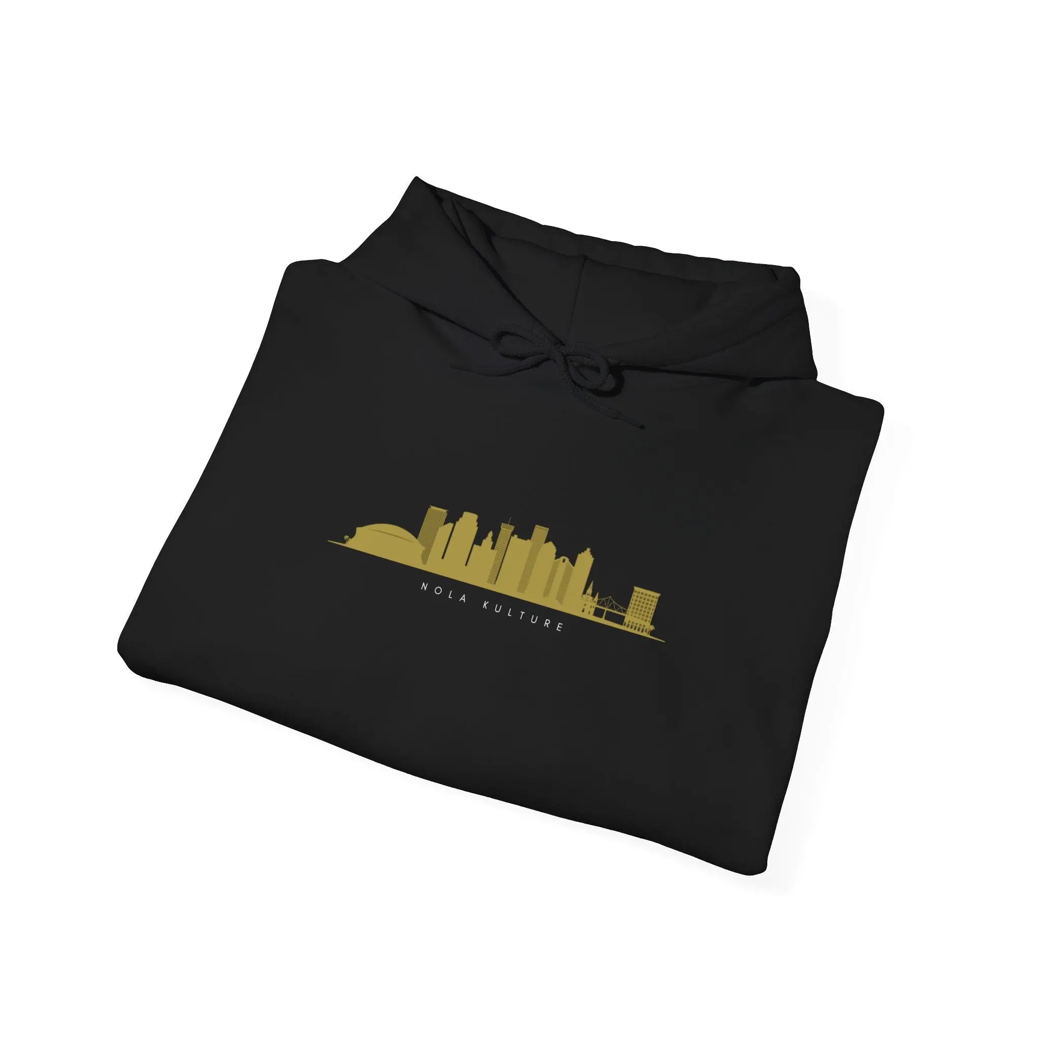 Crescent City Skyline Gold Hoodie Printify