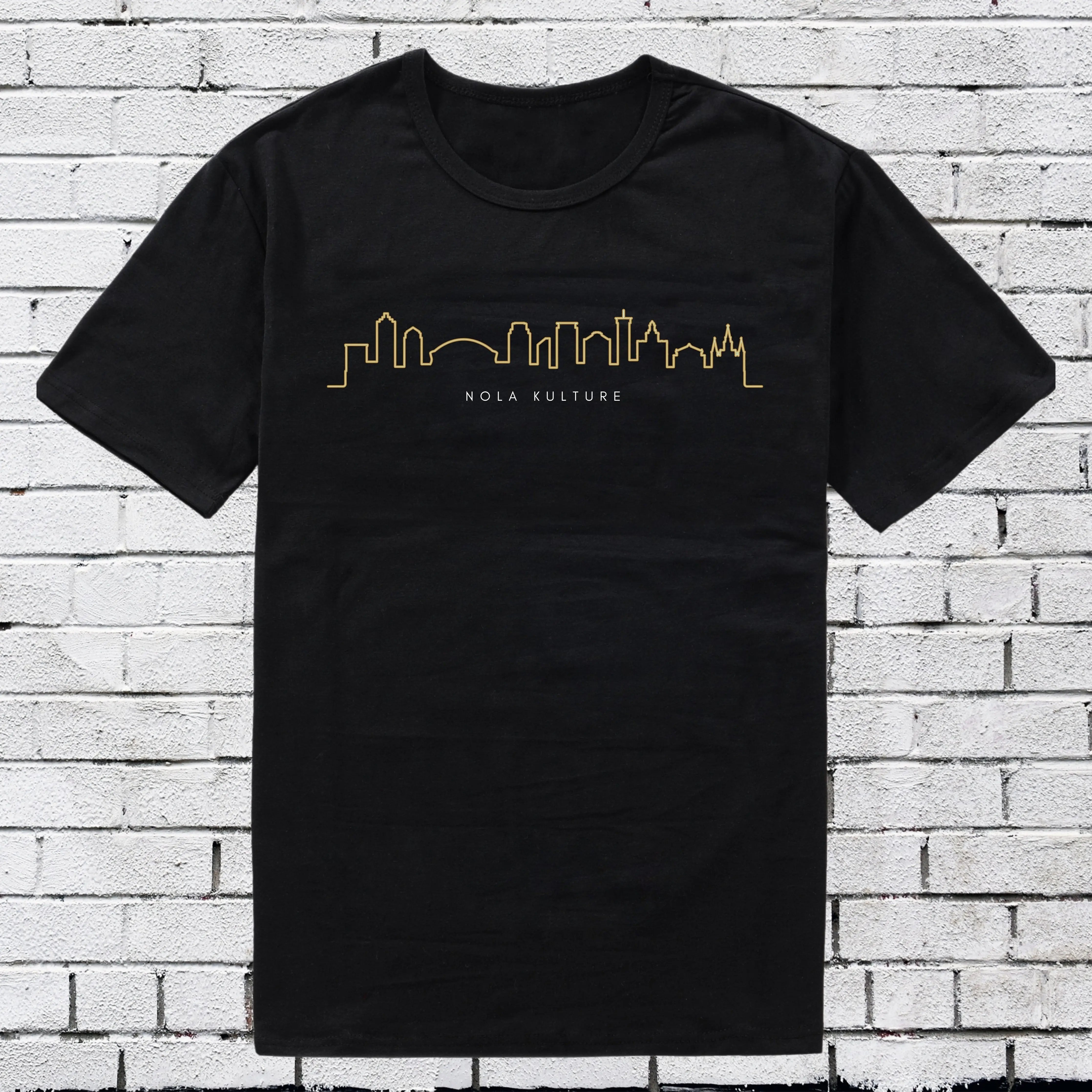 New Orleans Skyline Gold T-Shirt Printify