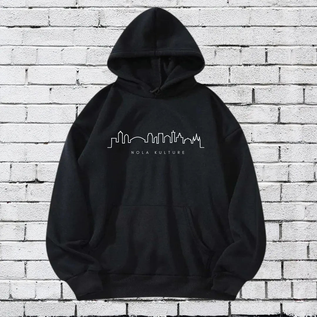 New Orleans Skyline White Hoodie Printify