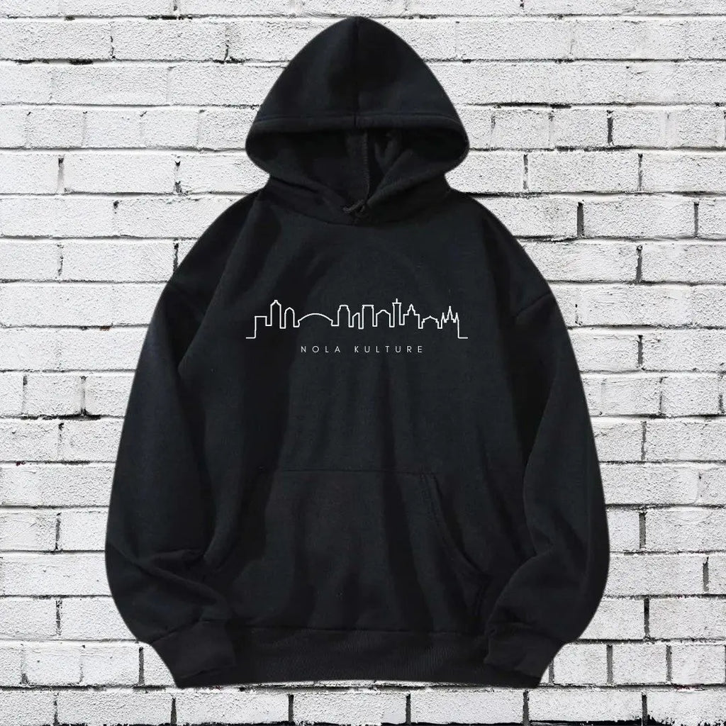 New Orleans Skyline White Hoodie Printify