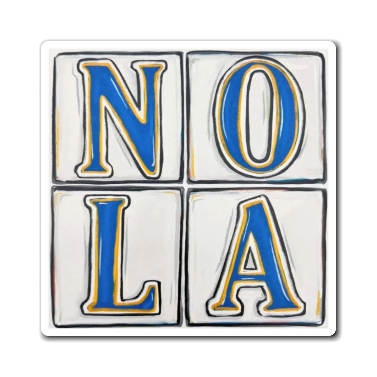 New Orleans Street Tile Magnets Printify