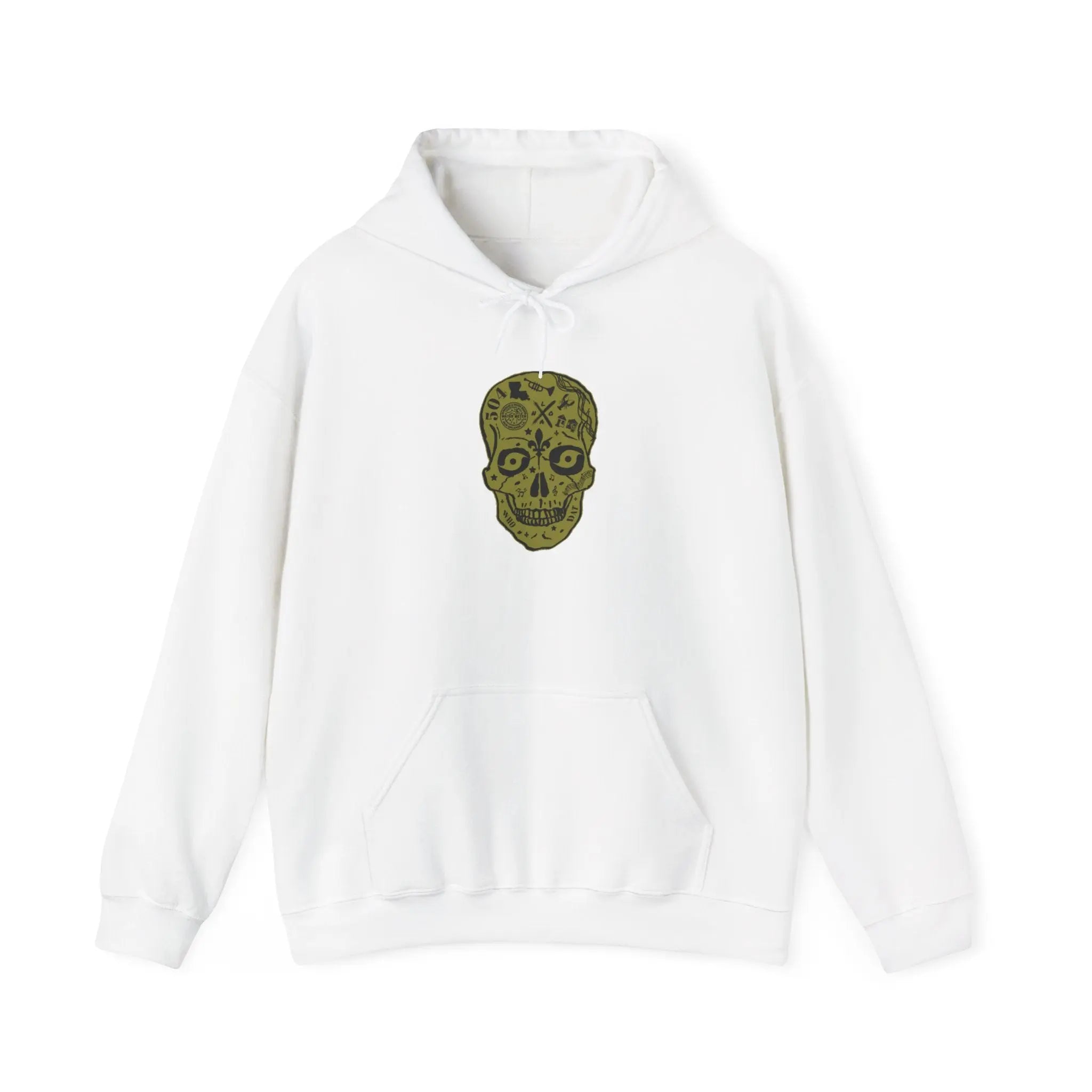 New Orleans Sugar Skull Gold Hoodie Printify