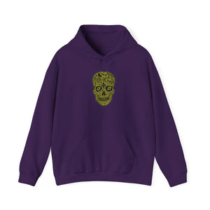 New Orleans Sugar Skull Gold Hoodie Printify