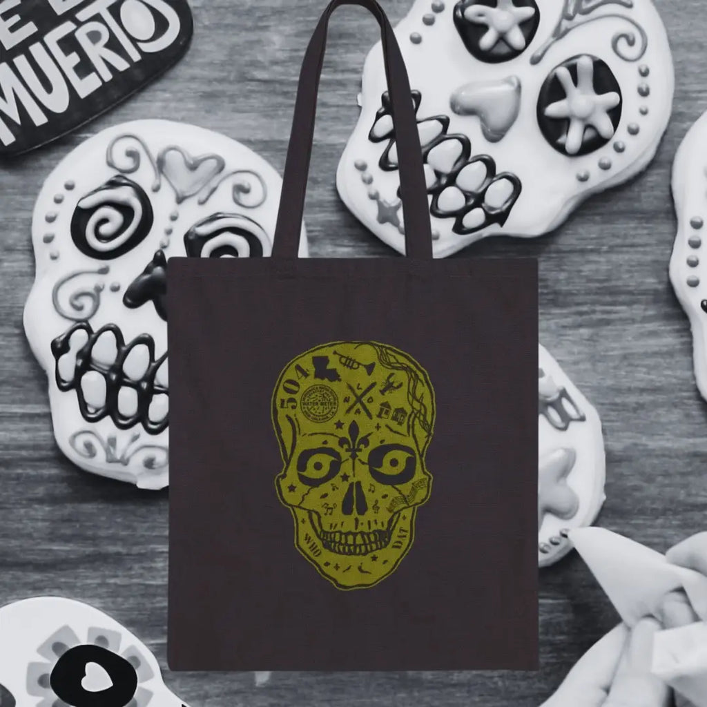 New Orleans Sugar Skull Tote Bag Printify