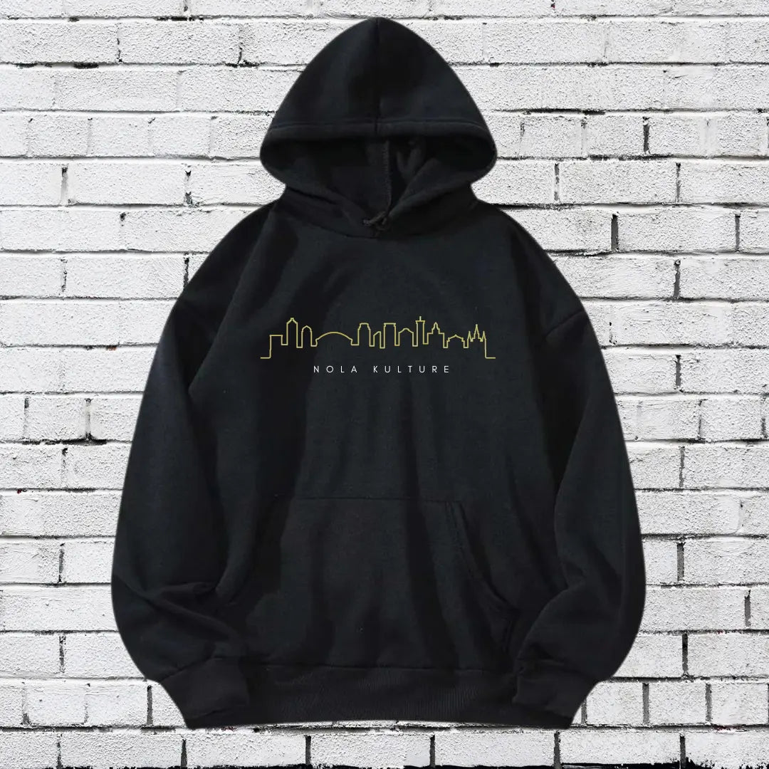 new orleans Skyline Gold Hoodie Printify