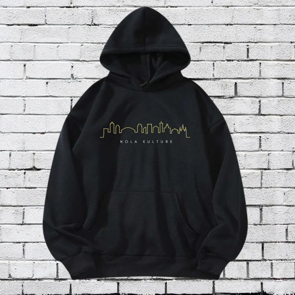 new orleans Skyline Gold Hoodie Printify